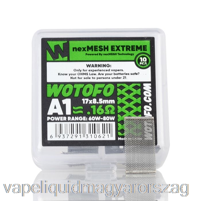 Wotofo Nexmesh Mesh Cseretekercsek 0,16 Ohm Nexmesh Extreme A1 Vape Folyadék